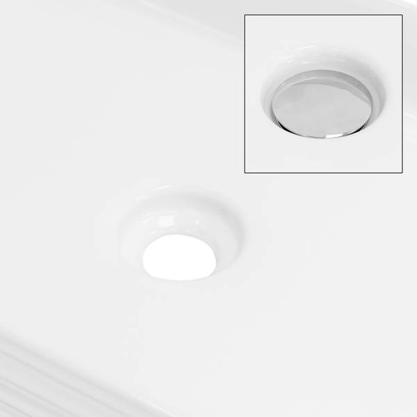 Waschbecken Eckig 68x38x12cm Weiß Weiß - Samt - 38 x 12 x 68 cm