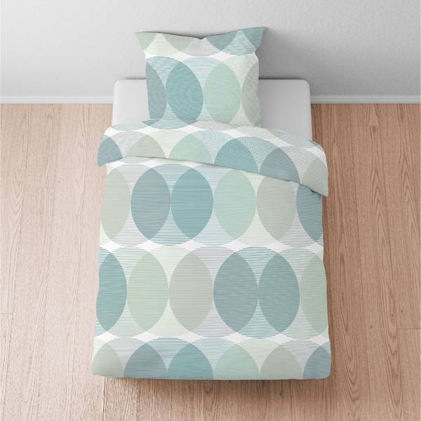 Bettwäsche 209785 2-teilig Blau - Textil - 135 x 1 x 200 cm