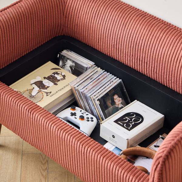 Sitzbank KIRKENES Rot - Textil - 89 x 56 x 51 cm