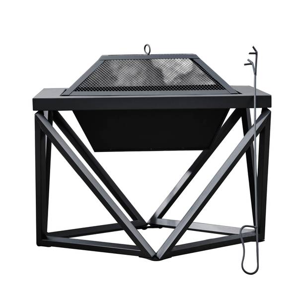 Garten Holzbefeuerte Feuerstelle Schwarz - Aluminium - 60 x 52 x 60 cm