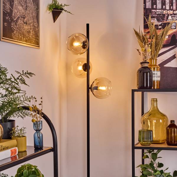 Stehlampe Cesaro Gelb - Aluminium - Klarglas - 31 x 160 x 95 cm