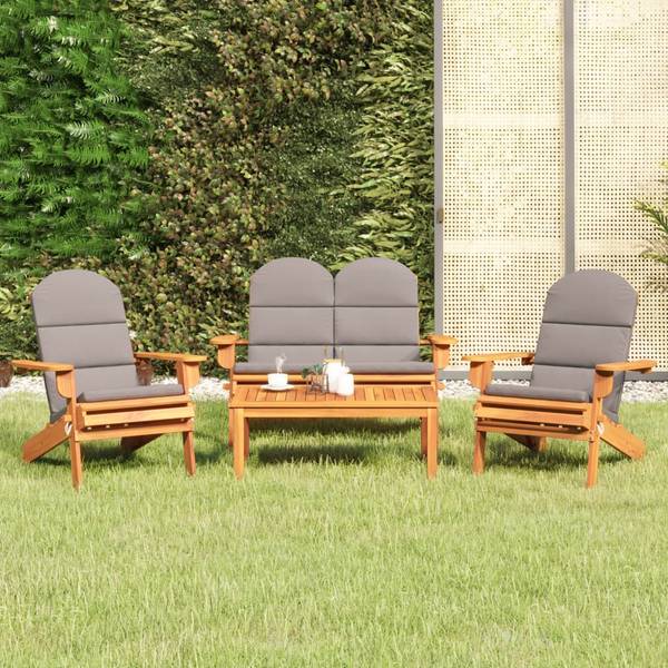 Loungeset 3017854-2 (4-delig) grijs - polyester - acacia - 75 x 90 x 84 cm