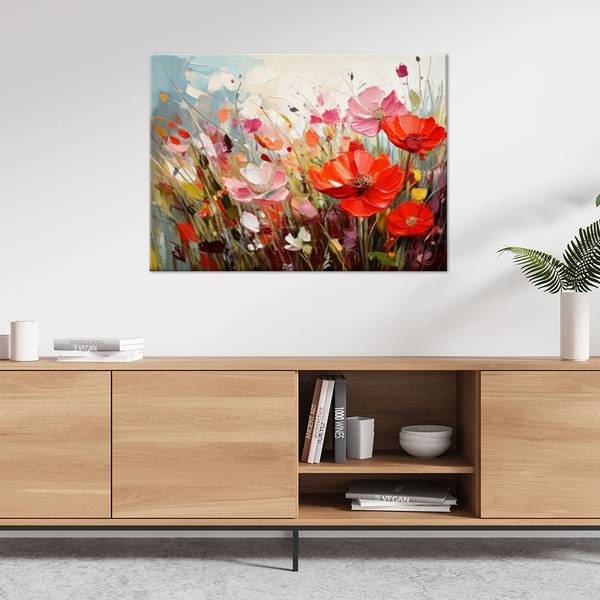Wandbild Blumen 90 x 60 cm