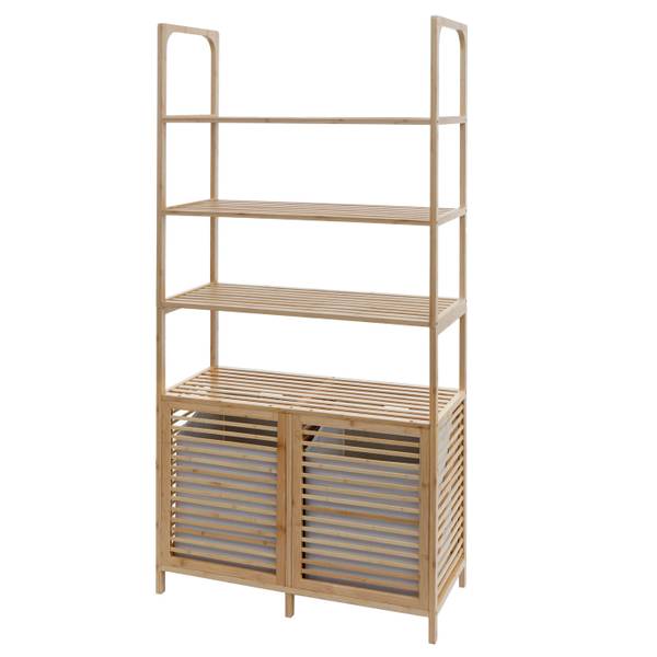 Badezimmerschrank N83 Braun - Bambus - 81 x 168 x 33 cm
