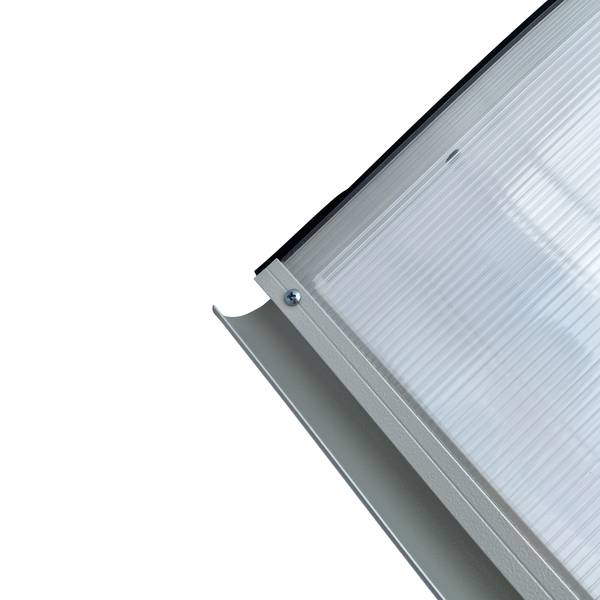 Vordach R-1501 RAL 7035 Grau - Aluminium - 150 x 20 x 70 cm