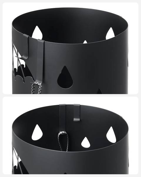Regenschirmständer 100590 Schwarz - Stahl - 44 x 19 x 19 cm