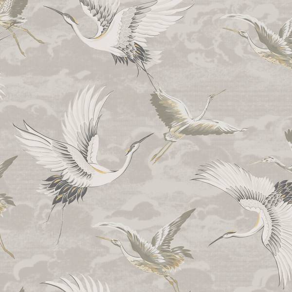 Vliestapete Kranes Beige - Fleece - 52 x 1000 x 2 cm
