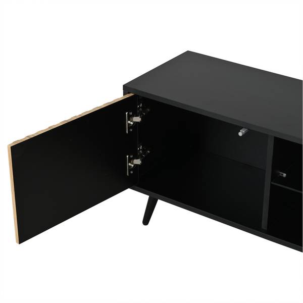 TV-Schrank Neptunus Ⅲ Schwarz - Braun - Holzwerkstoff - 31 x 44 x 175 cm