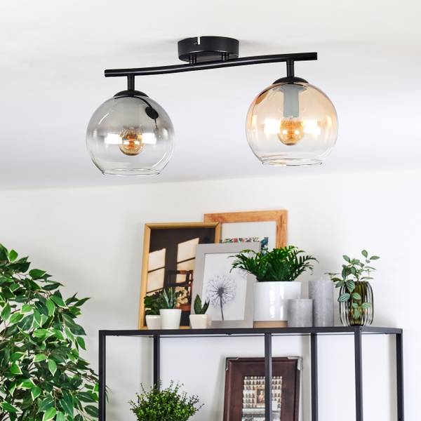 Deckenleuchte Cesaro Grau - Gelb - Metall - 100 x 40 x 100 cm