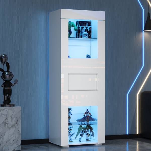 Vitrine Daphnis Ⅲ Weiß - Holzwerkstoff - Glas - 60 x 40 x 40 cm
