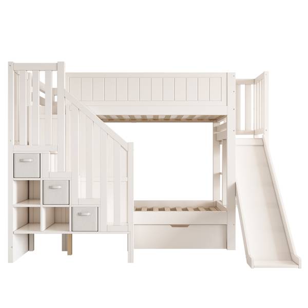 Etagenbett LucyFuny Ⅰ Weiß - Holzwerkstoff - 166 x 162 x 245 cm