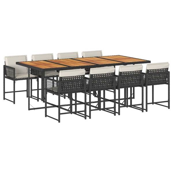 Garten Essgruppe 3033285-8 (9-teilig) Schwarz - Weiß - Stahl - 106 x 73 x 220 cm