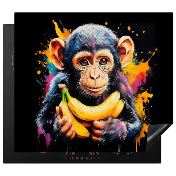 HERDABDECKPLATTE Graffiti Affe 58 x 51 cm