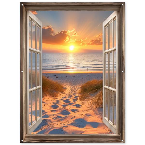 GARTENPOSTER Abendstrand 120 x 160 cm