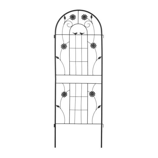 Grille tuteur plante lot de 2, 150 cm Noir - Fer - 50 x 150 x 2 cm