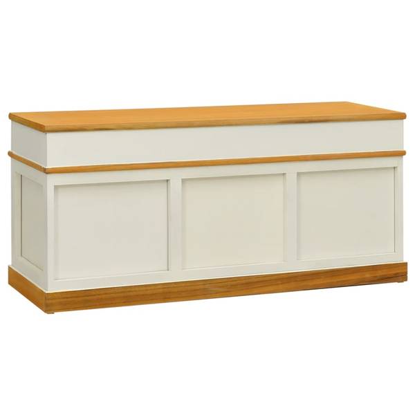 Sitzbank D3129 Weiß - Massivholz - 35 x 45 x 100 cm