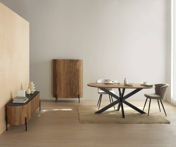TV-meubels  11385 bruin - deels massief hout - 40 x 52 x 180 cm