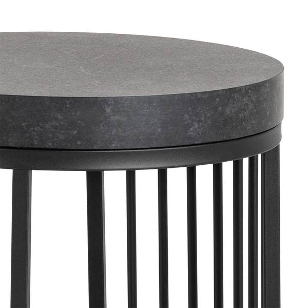 Table de chevet Strington Noir - En partie en bois massif - 35 x 65 x 35 cm