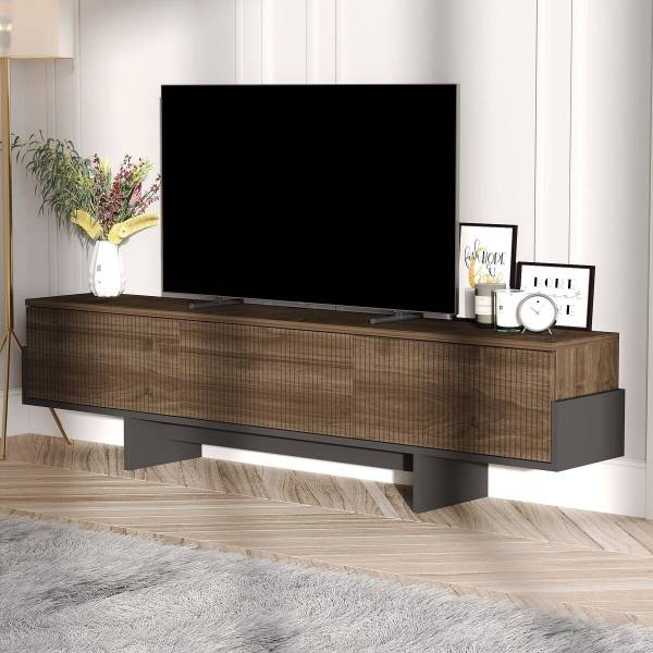 TV-Möbel HELYO Schwarz - Braun - Holzwerkstoff - 30 x 45 x 180 cm