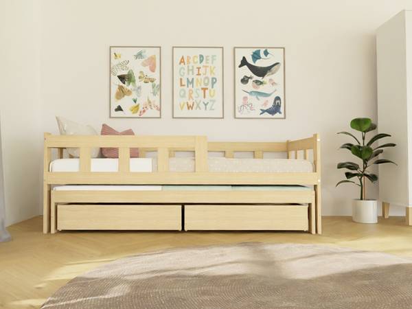 Bett 3in1 FENCE 6 Holz - Lackiert