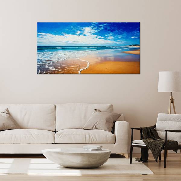 Canvas schilderij Strand 80 x 40 cm