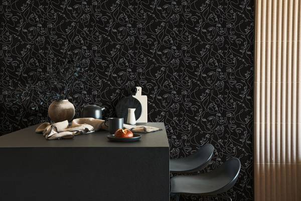 Vliestapete 791723-GU Schwarz - Kunststoff - 53 x 1 x 1005 cm