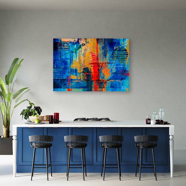 Wandbild abstraktion handgemalt 60 x 40 cm