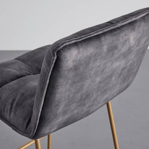 Barhocker FONIA Grau - Metall - Textil - 46 x 103 x 57 cm