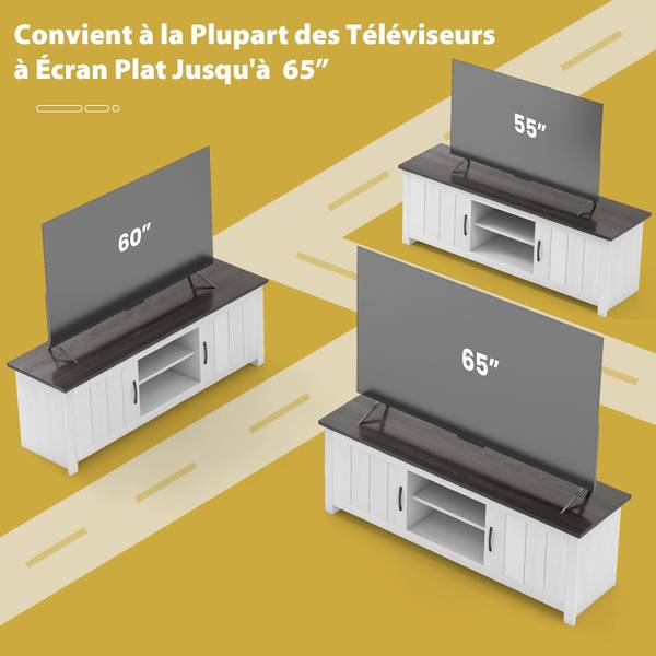 Banc TV TH32646 Marron - Bois manufacturé - 40 x 50 x 145 cm