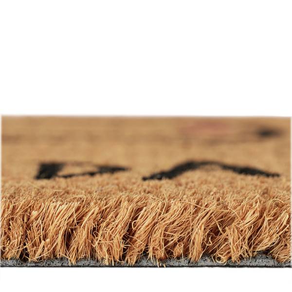 Deurmat kokos SCHÖN, DASS DU DA BIST zwart - bruin - rood - natuurvezel - kunststof - 60 x 2 x 40 cm