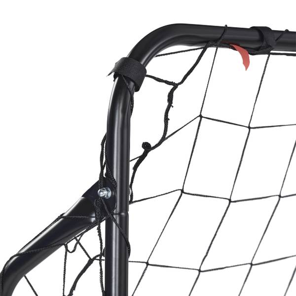 Schwarzes Fußballtor mit Torwand Schwarz - Grau - Weiß - Polyester - Stahl - 217 x 153 x 75 cm