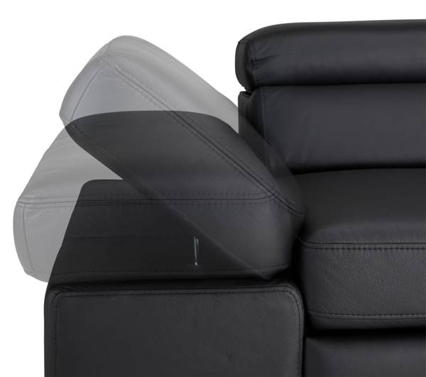 Wohnlandschaft CARMEN LINKS Schwarz - Lederfaserstoff - Textil - Holz teilmassiv - 292 x 72 x 226 cm