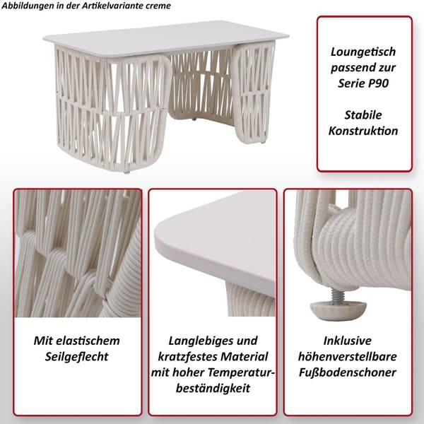 Loungetisch P90 Cremeweiß