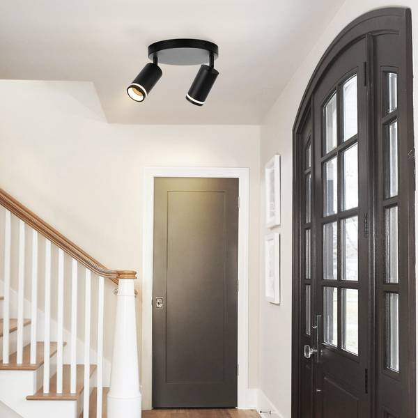 spot plafond LED Rfktt Noir - Noir brillant - Nb d'ampoules : 2