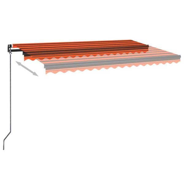 Uitschuifbare Luifel 3007205-3 bruin - oranje - polyester - 350 x 1 x 450 cm