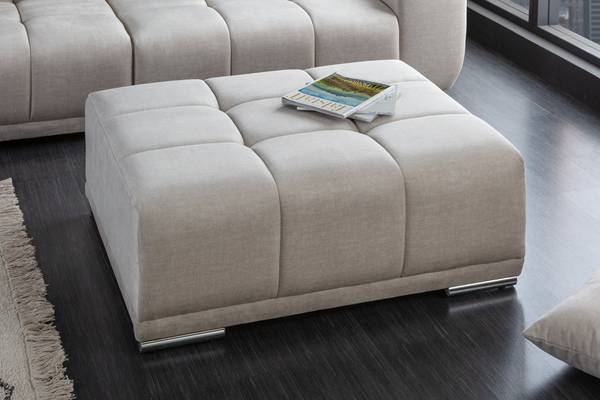Hocker ELEGANCIA Beige - Polyester - Samt - 110 x 43 x 90 cm