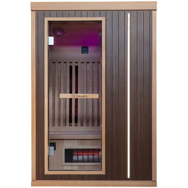 Infrarotkabine MELVILLE Beige - Walnuss - 130 x 190 x 105 cm