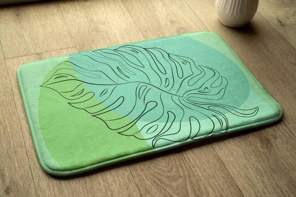 Badteppich Monstera Blätter Grün - Polyester - 75 x 45 x 75 cm