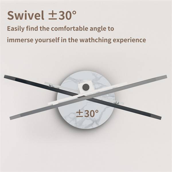 Support TV Astrion Blanc - Pierre artificielle - Métal - 55 x 160 x 65 cm