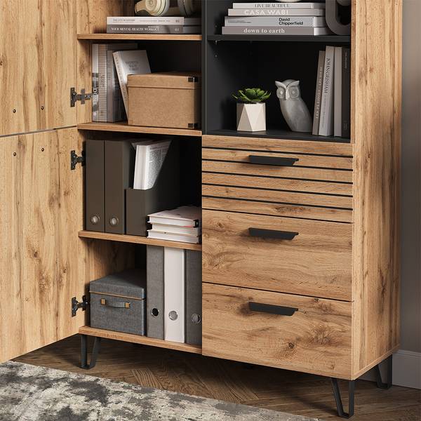 Garderobe Amber 55547 Braun - Holzwerkstoff - 100 x 142 x 38 cm