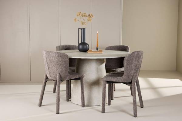 Essgruppe Lanzo (5-teilig) Beige - Holzwerkstoff - Holz teilmassiv - 120 x 75 x 120 cm