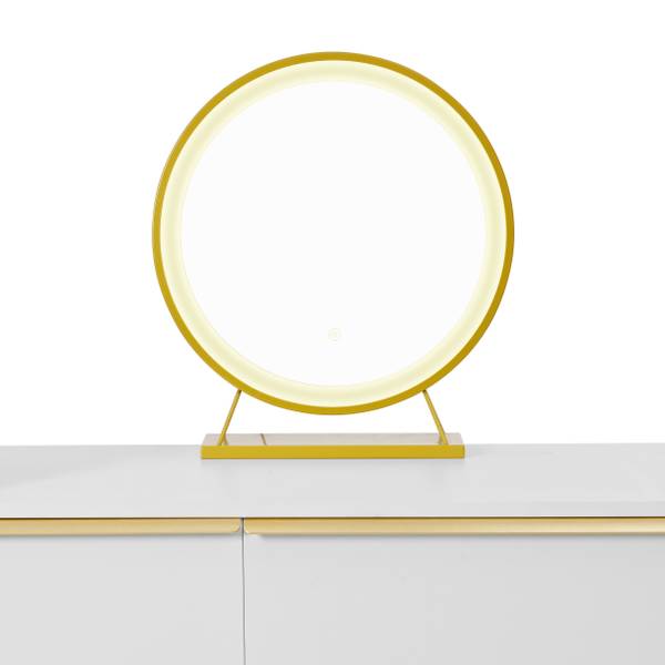 Schminktisch lelantos Ⅲ Weiß - Spiegelglas - 42 x 102 x 100 cm