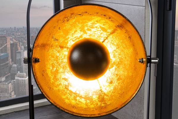 Stehlampe STUDIO Schwarz - Gold - Edelstahl - Stahl - 36 x 128 x 33 cm