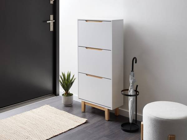 Schuhschrank SANDFLY Braun - Weiß - Holzwerkstoff - 60 x 128 x 24 cm