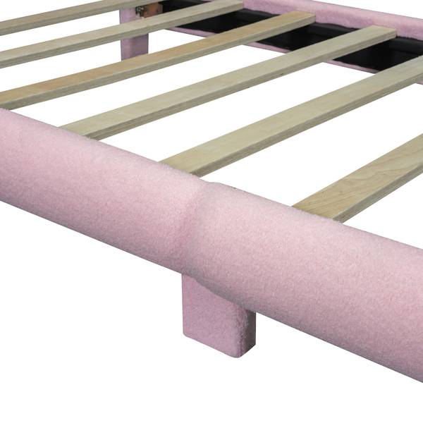 Kinderbett, niedliches Kopfteil-O1112 Pink - Massivholz - 102 x 65 x 215 cm