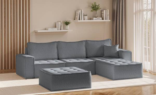 Ecksofa Modulsofa SANDE Anthrazit - Ecke davorstehend rechts