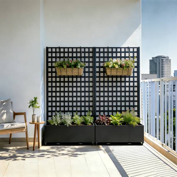 Cloison Toma Noir - Acier - 82 x 190 x 38 cm