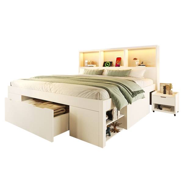 Kinderbett K-1740 Weiß - Holzwerkstoff - 147 x 100 x 219 cm