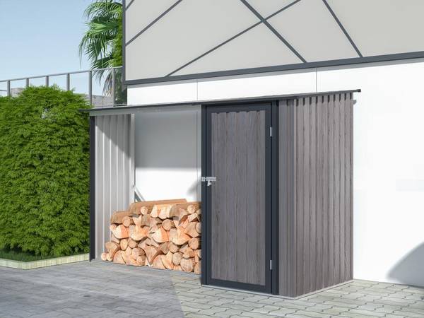 Kaminholzregal DORWOOD Grau - Metall - 100 x 159 x 272 cm