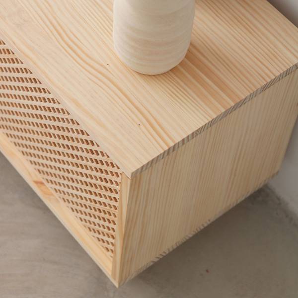 Sideboard Altea mit 3 Türen Unlackiert Braun - Kiefer - 180 x 65 x 35 cm